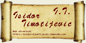 Isidor Timotijević vizit kartica